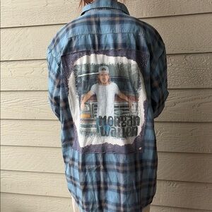 Morgan Wallen Upcycled Flannel Shirt Size XL X-Large Unisex Handmade